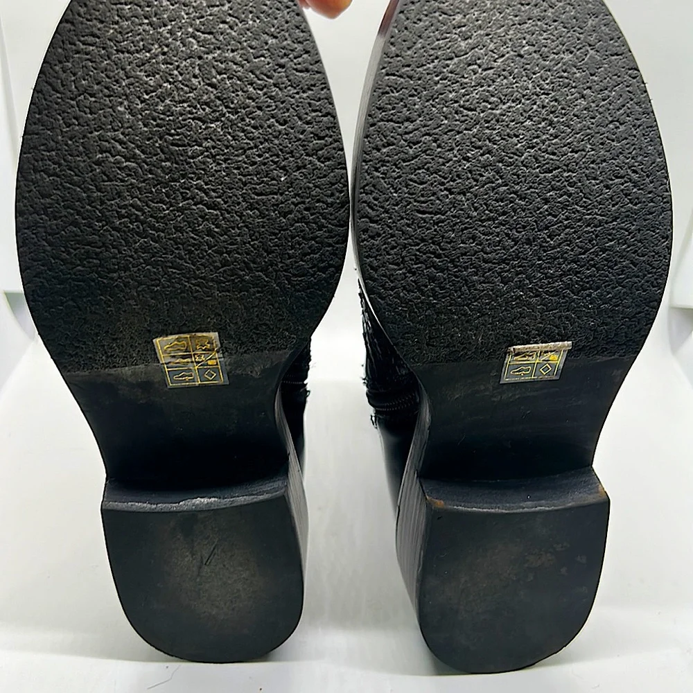 Jeffrey Campbell Black Faux Snakeskin Chelsea Leather Boots Shoes **Size 7** - Picture 7 of 10